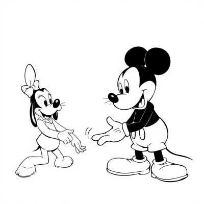 Mickey Mouse Plays with Goofy