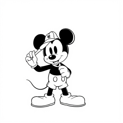 Mickey Mouse with a Baseball Bat