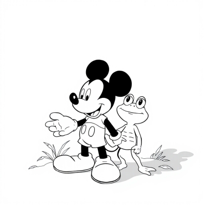 Mickey Mouse with Frog