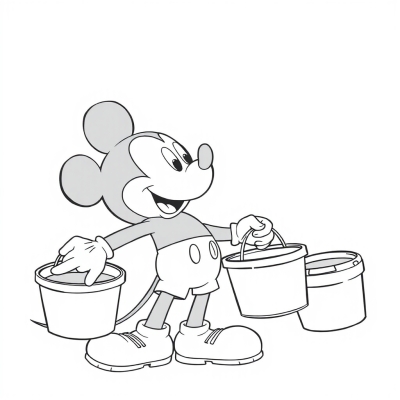 Mickey Mouse with Buckets