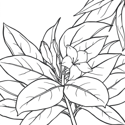 Plumeria on Large Leaves