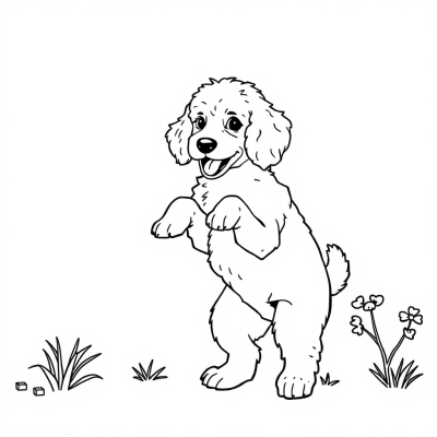 Poodle on Hind Legs