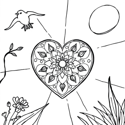 Simple Heart Mandala