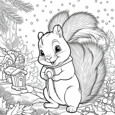 Cute Christmas Squirrel