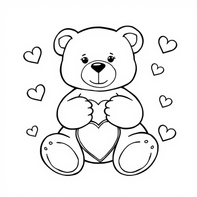 Teddy Bear with Hearts