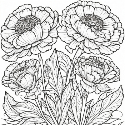 Three Marigold Flowers