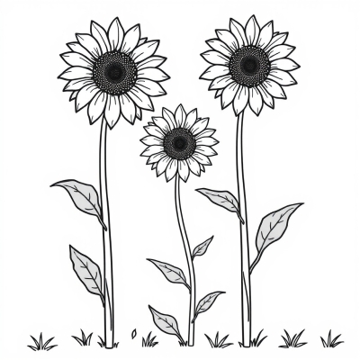 Three Little Sunflowers