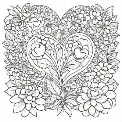 Two Hearts in Flowers