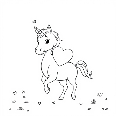 Unicorn Carrying a Valentine