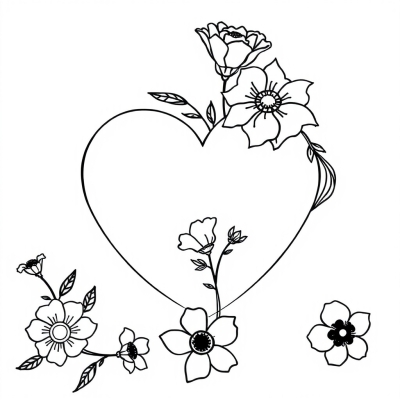 Valentine Heart with Flowers