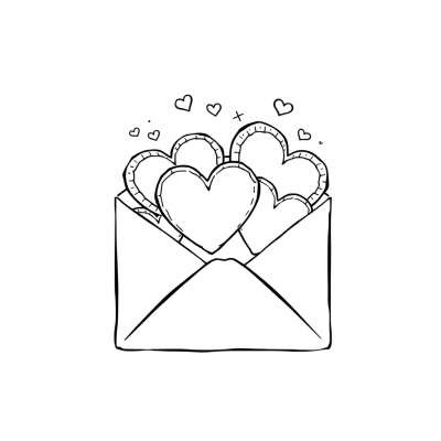 Valentine's Day Hearts from an Envelope