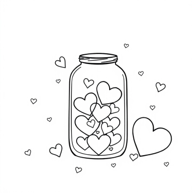 Valentine's Day Hearts Jar