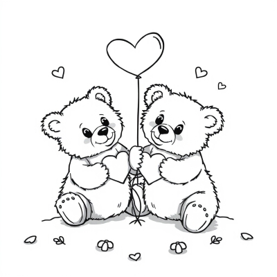 Bear Cubs on Valentine's Day