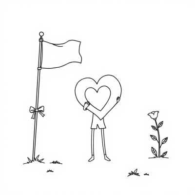 Valentine with Flag