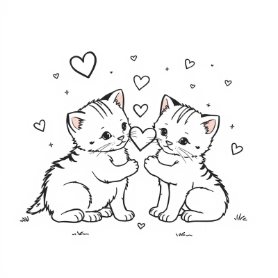 Valentine with Kittens