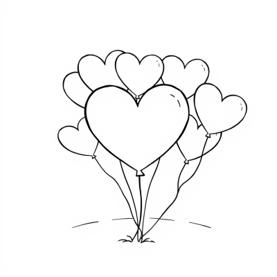 Valentine with Heart Balloons