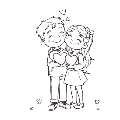 Valentines with a Boy and Girl