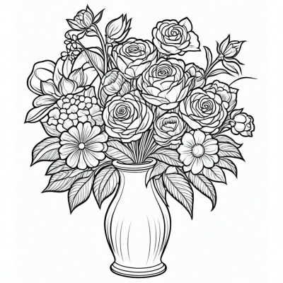 Vase with a Bouquet of Flowers