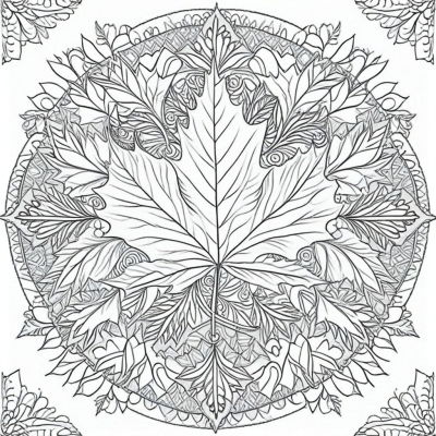 Autumn Mandala Maple Leaf