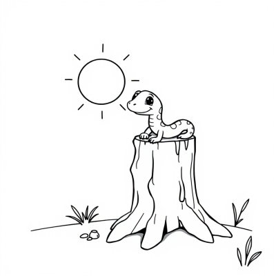 Snake on a Stump and the Sun