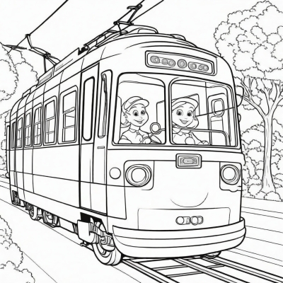 Cartoon Tram