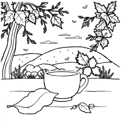 Cup of Coffee on an Autumn Evening