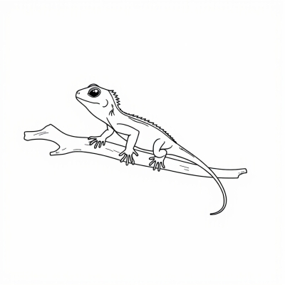 Cute Lizard on a Branch