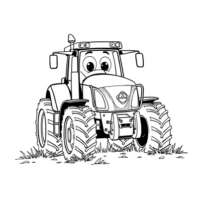 Cute Tractor with Eyes