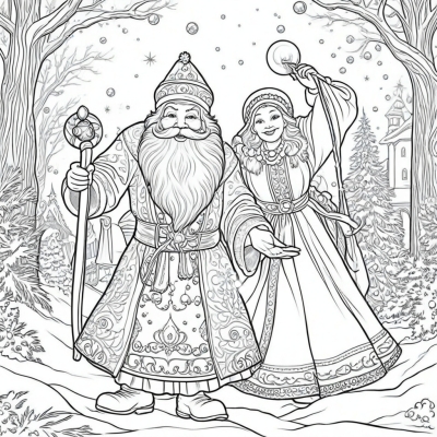 Santa Claus and Snow Maiden Rush to the Celebration
