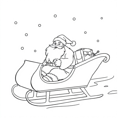 Ded Moroz Rushing in a Sleigh