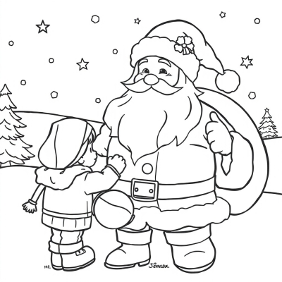 Santa Claus Smiling at Kids