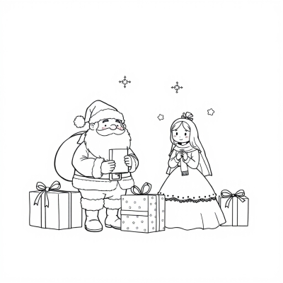 Santa Claus, Snow Maiden, and Gifts