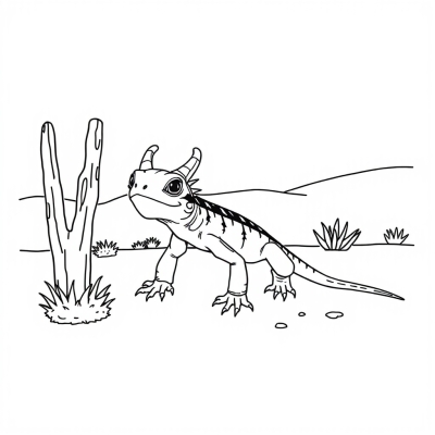 Texas Horned Lizard in the Desert