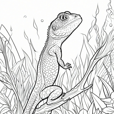 Gecko in a Flower Pot