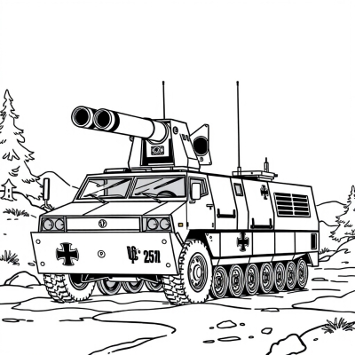 German Armored Transporter with Rocket Launcher