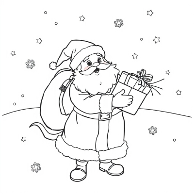 Father Frost with a Bundle of Gifts
