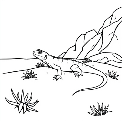 Lizard in the Desert