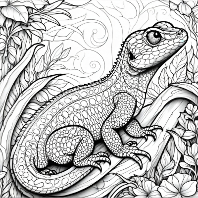 Lizard Looking Up