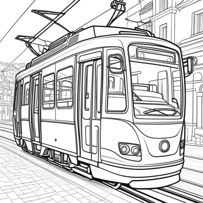 Modern Cartoon Tram