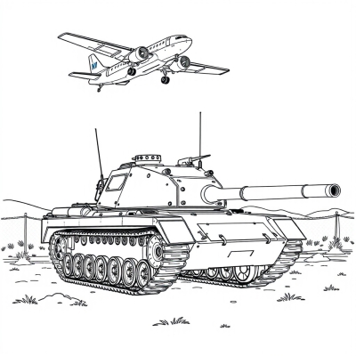 Modern Tank and Airplane