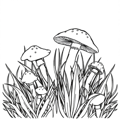Mushrooms in the Grass