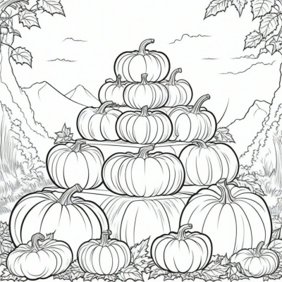 Pumpkin Pyramid in Autumn