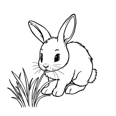 Bunny Eating Grass