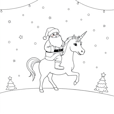 Santa Claus on a Unicorn
