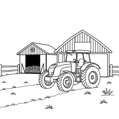 Simple Tractor and Barn