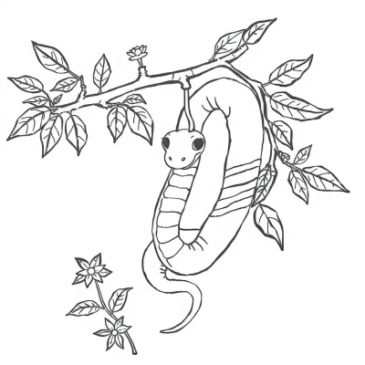 Snake Hanging on a Branch