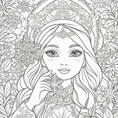 Snegurochka Holding a Snowflake