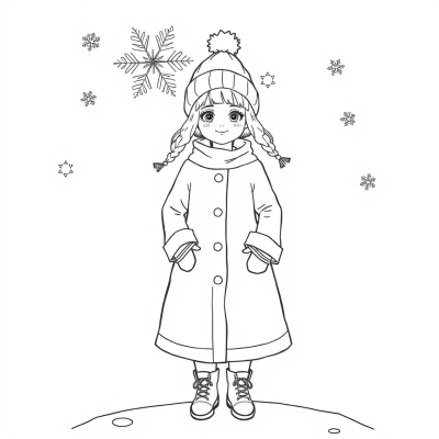 Snow Maiden in a Beautiful Coat