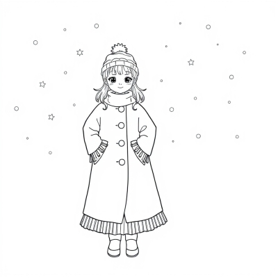 Snow Maiden in a Warm Coat