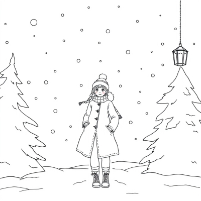 Snow Maiden in a Winter Coat